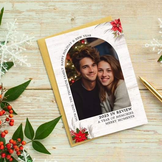 Arch What a Year in Review Multi Fotos Weihnachten Karte