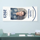 Arch White Blue Foto Abschluss Banner (Messe)