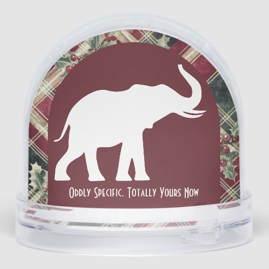 Arch White Elephant Christmas Plaid Gift Funny Schneekugeln (Rückseite)