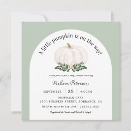 Arch White Pumpkin Fall Baby Shower Square Einladu Einladung
