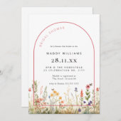 Arch Wildblume Bridal Dusche Einladung (Vorne/Hinten)