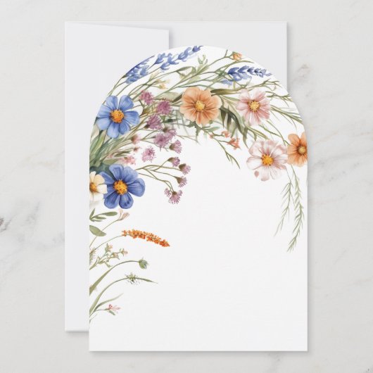 Arch Wildblume "Liebe in Bloom" Brautparty Invi Einladung (Rückseite)