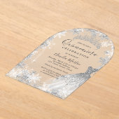 Arch Winter Snowflake Klare Fosted Quinceanera Acryleinladungen (Ablage )