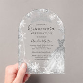 Arch Winter Snowflake Klare Fosted Quinceanera Acryleinladungen (Insitu (Handheld))