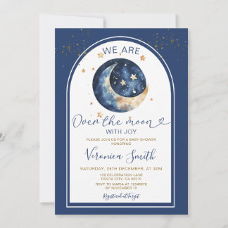 Arch Wir sind über dem Mond mit Freude Babydusche Einladung