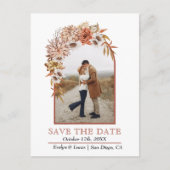 Arch with autumn flowers photo fall wedding postkarte (Vorderseite)