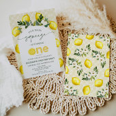 Arch Yellow Lemon Unser Haupt-Squeeze 1. Geburtsta Einladung