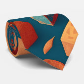 Archaeoindris Geometrisches farbiges Muster Krawatte (Gerollt)