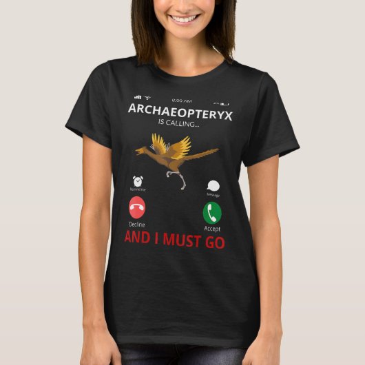 Archaeopteryx nennt Dinosaurier T-Shirt (Vorderseite)