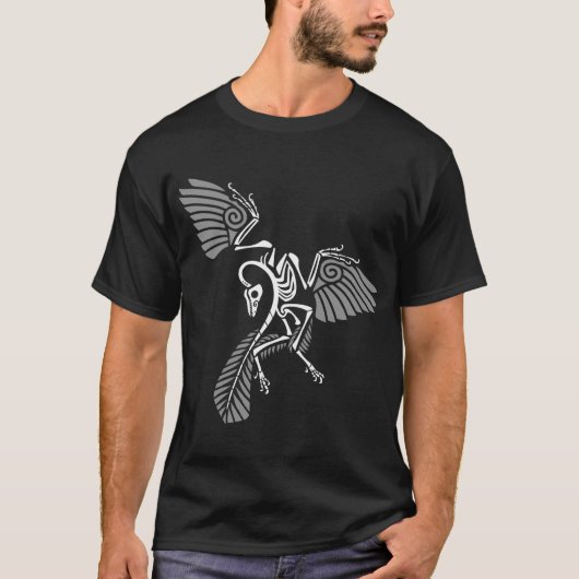 Archaeopteryx Skeleton Glyph - T-Shirt (Vorderseite)