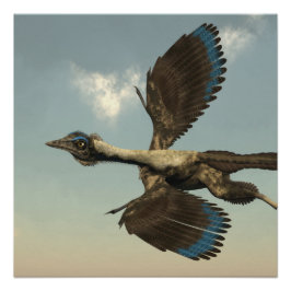 Archaeopteryx-Vögel Dinosaurier fliegen - 3D-Darst Poster