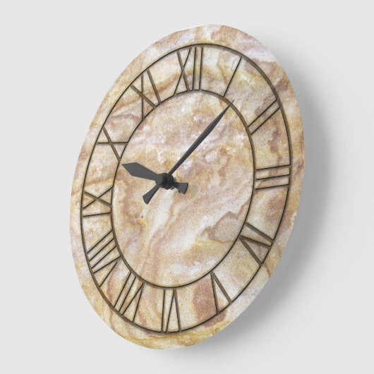 Archaic Marble Print Wall Clock Große Wanduhr (Winkel)