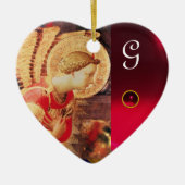 ARCHANGEL GABRIE Heart Gemstone Monogramm Keramik Ornament (Vorne)