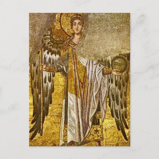 Archangel Gabriel Byzantine Mosaik-Orthodoxe Icon Postkarte (Vorderseite)