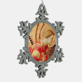 ARCHANGEL GABRIEL IN ROT UND GOLD SCHNEEFLOCKEN Zinn-Ornament (Links)