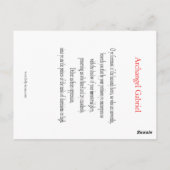 Archangel Gabriel Prayer Card Postkarte (Rückseite)