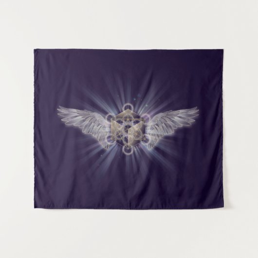 Archangel Metatron - Metatron's Cube Wandteppich (Vorderseite (Horizontal))