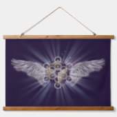 Archangel Metatron - Metatron's Cube Wandteppich Mit Holzrahmen (Vorne)