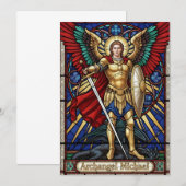 Archangel Michael - Colorful Stained Glass Angel Dankeskarte (Vorne/Hinten)