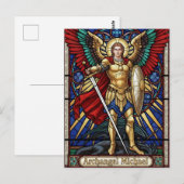 Archangel Michael - Colorful Stained Glass Angel Postkarte (Vorne/Hinten)