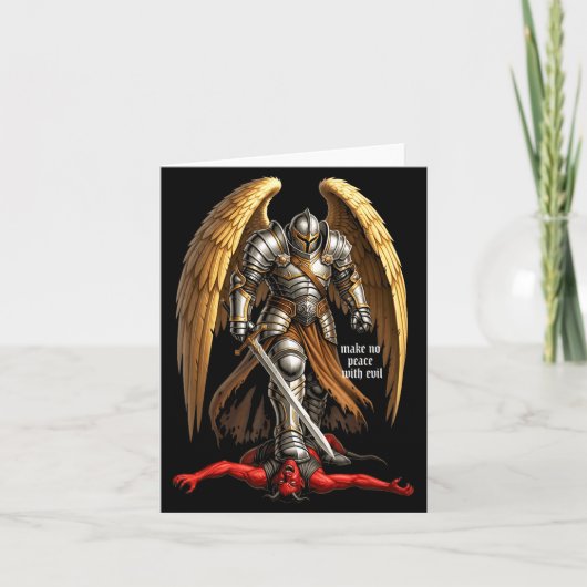 Archangel Michael Faith Design Make No Peace With Karte (Vorderseite)
