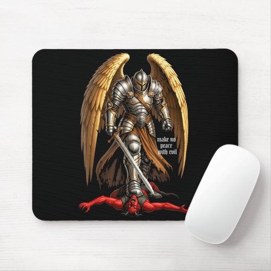 Archangel Michael Faith Design Make No Peace With  Mousepad (Mit Mouse)