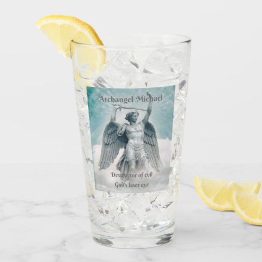 Archangel Michael Gottes Laserauge, Graue Glaskuge Glas (Vorderseite Ice)