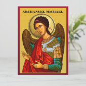 Archangel Michael Menükarte (Stehend Vorderseite)