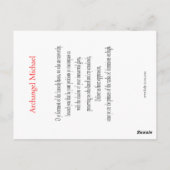 Archangel Michael Prayer Card Postkarte (Rückseite)