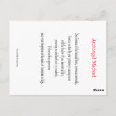 Archangel Michael Prayer Card Postkarte (Rückseite)