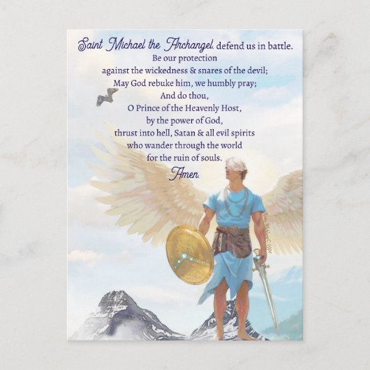 Archangel Michael Protection Courage Angel Gebet Postkarte (Vorderseite)