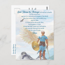 Archangel Michael Protection Courage Blue Gebet Postkarte
