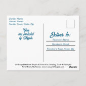 Archangel Michael Protection Courage Blue Gebet Postkarte (Rückseite)