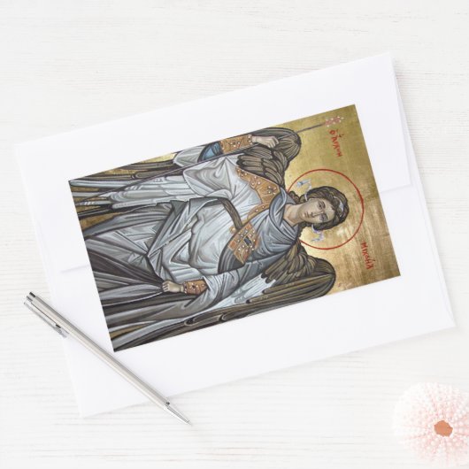 Archangel Michael Rechteckiger Aufkleber (Umschlag)