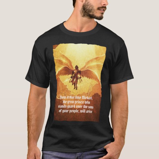 Archangel Michael Six Wings | Bibel Verse Black T-Shirt (Vorderseite)