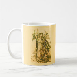 Archangel Michael Slaying Devil Vintag Gold Kaffeetasse