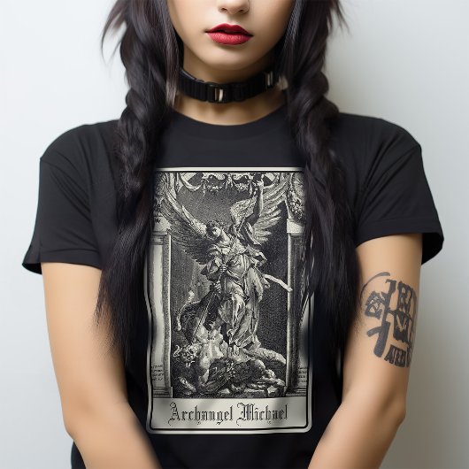 Archangel Michael Tarot Card Religiöse Kunst Gotik T-Shirt