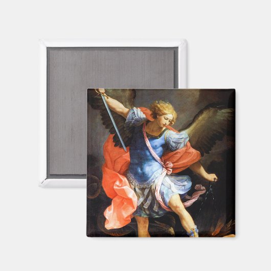 Archangel Michael tramples Satan, Guido Reni Magnet (Vorderseite/Rückseite)