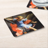 Archangel Michael tramples Satan, Guido Reni Rechteckiger Pappuntersetzer (angewinkelt)