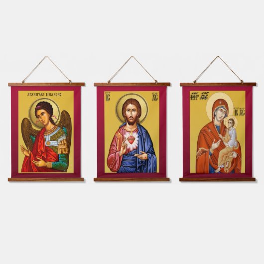 Archangel Michael Wandteppich Mit Holzrahmen (Dreifach)