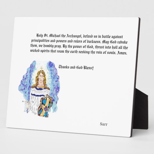Archangel Micheal mit Gebet Fotoplatte (Seite)