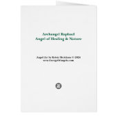 Archangel Raphael Angel Healing Art Grußkarte (Hinten)