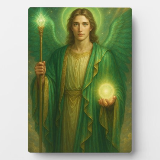 Archangel Raphael - göttlicher Heiler des Lichts Fotoplatte (Vorderseite)