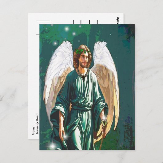 Archangel Raphael Healer Angel Healing Art Note Postkarte (Vorne/Hinten)
