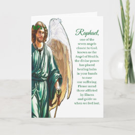 Archangel Raphael Healing Angel Prayer Card –White Karte