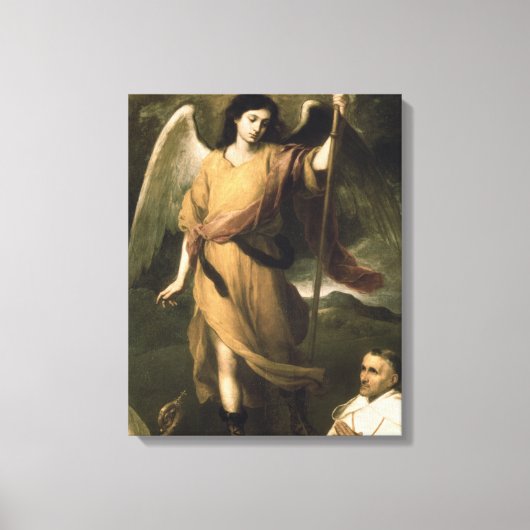 Archangel Raphael mit Bischof Domonte Leinwanddruck (Vorderseite)
