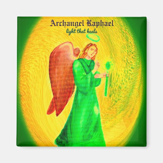 Archangel Raphael Square Magnet (Vorne)