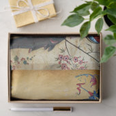 ARCHANGEL RAPHAEL UND FISCH BLAUER FLORAL PARCHIER SEIDENPAPIER (Geschenk)