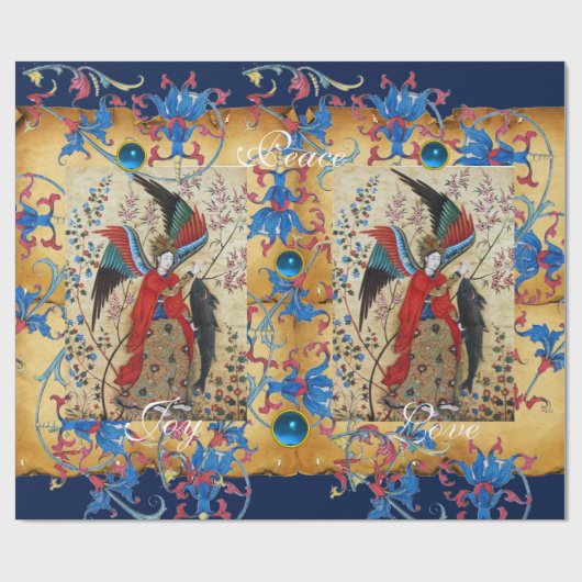 ARCHANGEL RAPHAEL- UND FISCHCHRISTMAS-PARKMENT GESCHENKPAPIER (Flach)