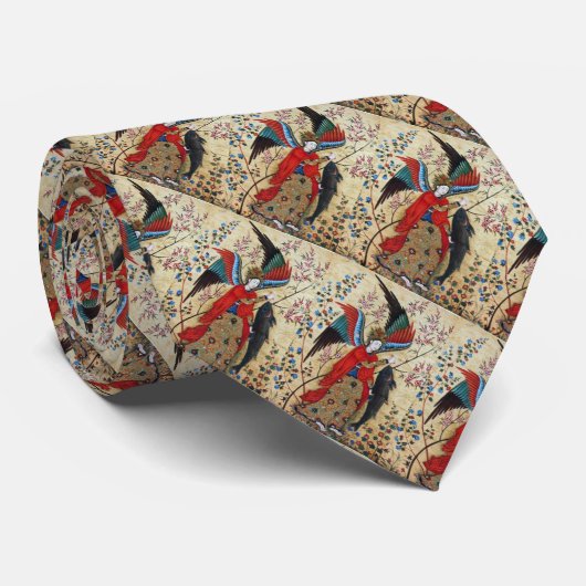 ARCHANGEL RAPHAEL- UND FISCHPARKMENT KRAWATTE (Gerollt)